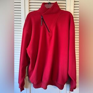 Men's Red Quarter-Zip Sweater